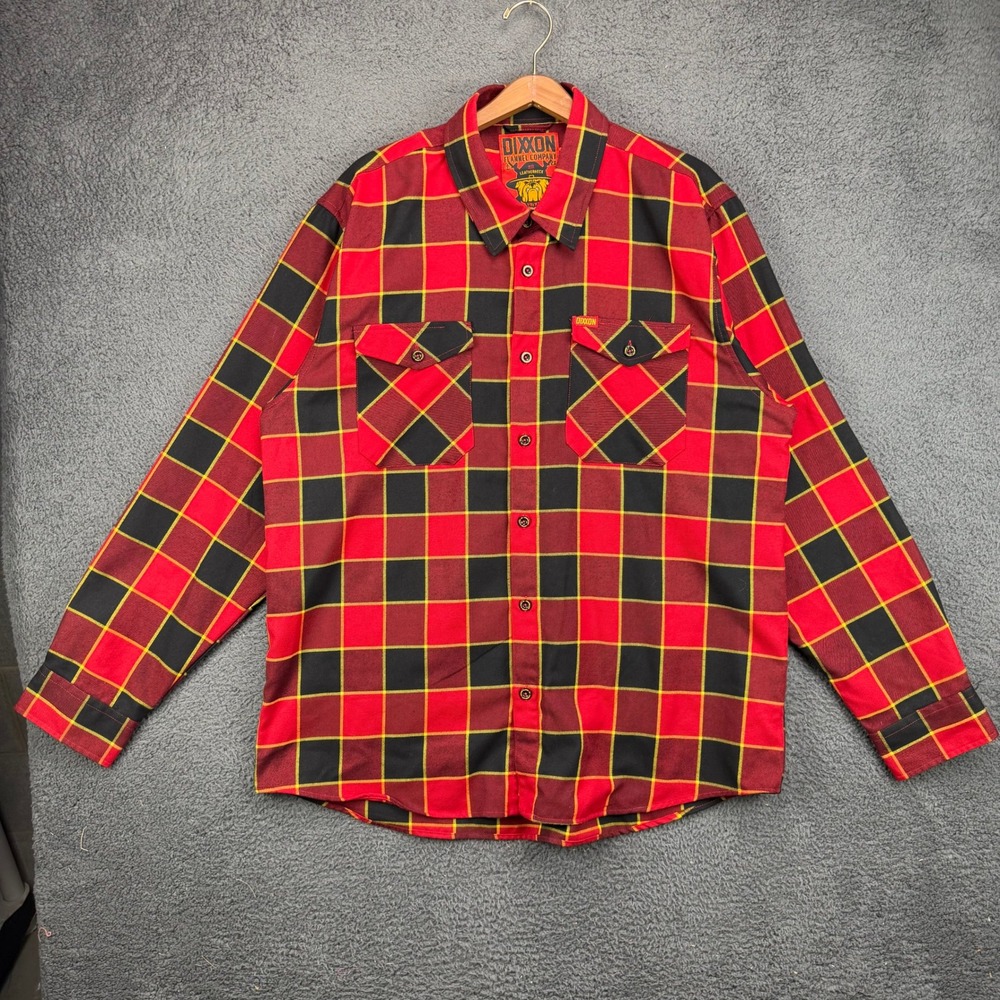 Dixxon Flannel Co Leatherneck Red Black Plaid Button Up Shirt Men‎ 2X